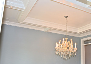 A detail of the coffered ceilings in the dining room.