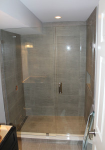 One of six showers in the home.