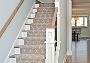 Custom staircase with runner.